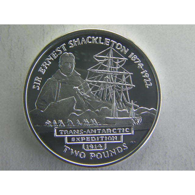 送料無料 20a/サンドウィッチ諸島・2POUNDS銀貨　2004年PM　Proof 硬貨