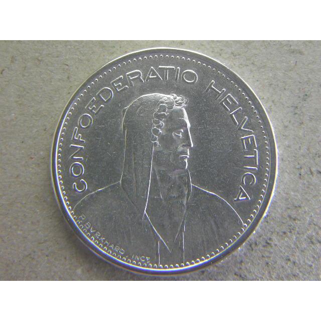 1932年 B スイス建国の英雄ウィリアム・テル 5フラン銀貨 貨幣 硬貨 40/スイス・5フラン銀貨1932年B ウイリアム・テル : 緑地コイン