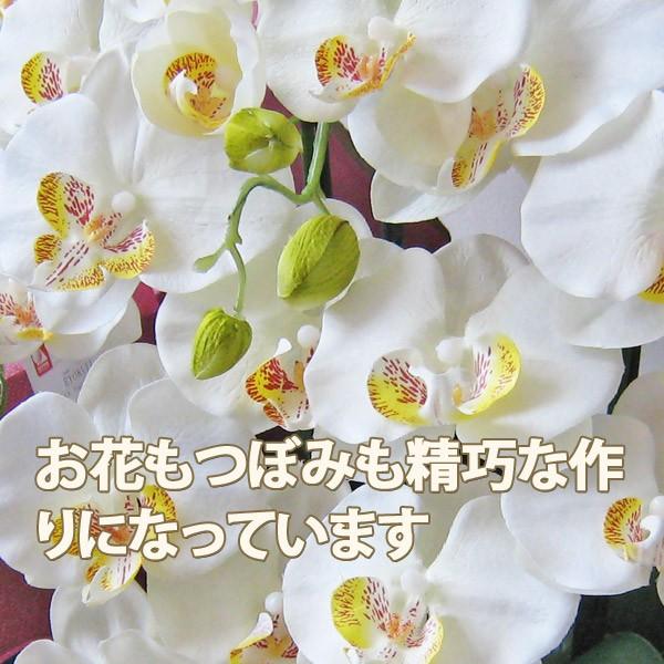 胡蝶蘭 造花 5本立て ホワイト 高級和紙・ダブルボー型リボン