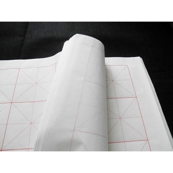 米字格 罫入り画仙紙 18マス 34×70cm 100枚 書道用紙 宣紙 半熟箋