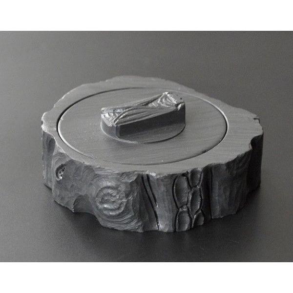 歙州硯 水波紋 羅紋 筆置き付 4吋 すずり 歙硯 : 書道用品 緑風店