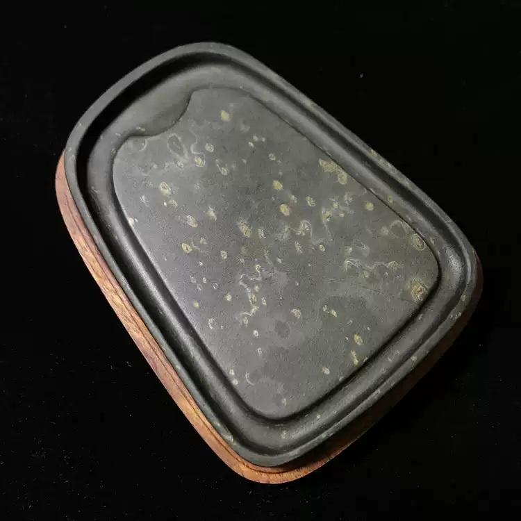 歙州硯 金星硯 4.5吋 歙硯 一点物 すずり 旧坑 : 書道用品 緑風店