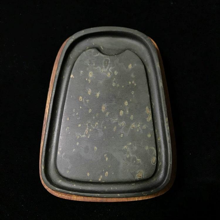 歙州硯 金星硯 4.5吋 歙硯 一点物 すずり 旧坑 : 書道用品 緑風店