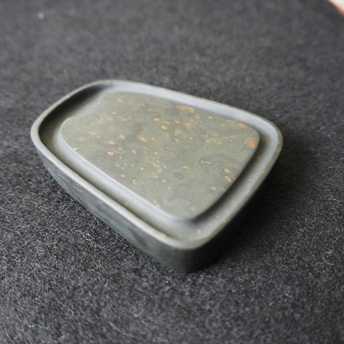 歙州硯 金星硯 4.5吋 歙硯 一点物 すずり 旧坑 : 書道用品 緑風店