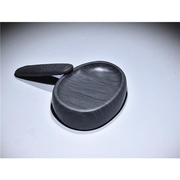 歙州硯 楕円型 水波紋 8.5cm 歙硯 書道具 すずり : 書道用品 緑風店