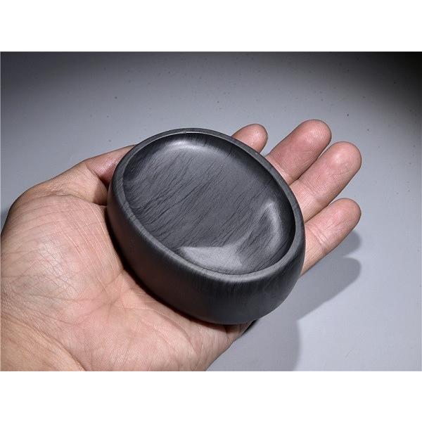 歙州硯 楕円型 水波紋 8.5cm 歙硯 書道具 すずり : 書道用品 緑風店