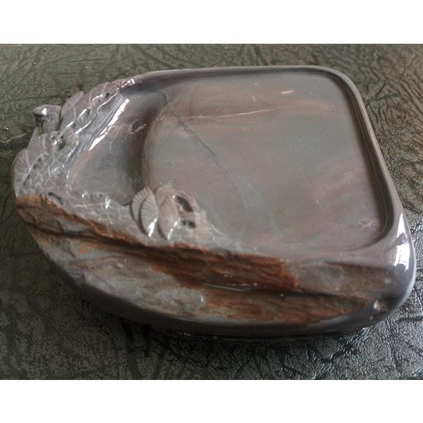 端渓硯 老坑 松鶴硯 87×77×26mm 一点物 すずり : 書道用品 緑風店