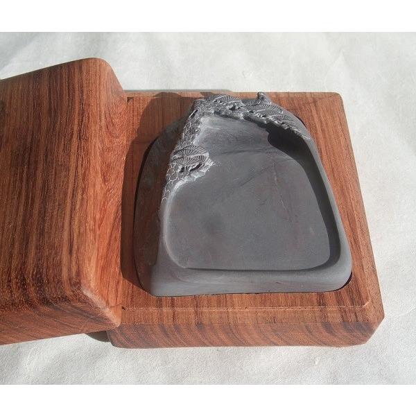 端渓 老坑硯 松鶴硯 87×77×26mm 一点物 すずり : btr-15 : 書道用品 