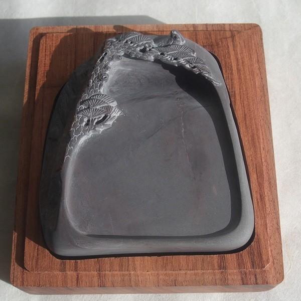 硯端渓端渓硯老坑書道鶴梅墨⑨