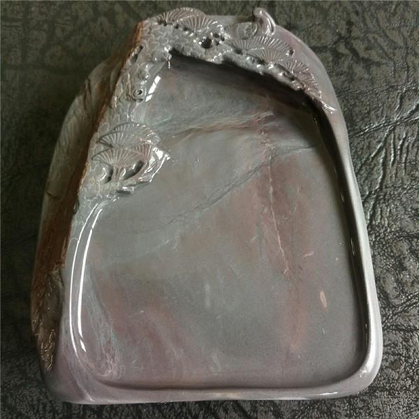 端渓硯 老坑 松鶴硯 87×77×26mm 一点物 すずり : 書道用品 緑風店