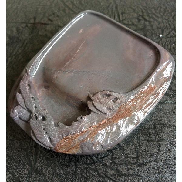 端渓硯 老坑 松鶴硯 87×77×26mm 一点物 すずり : 書道用品 緑風店