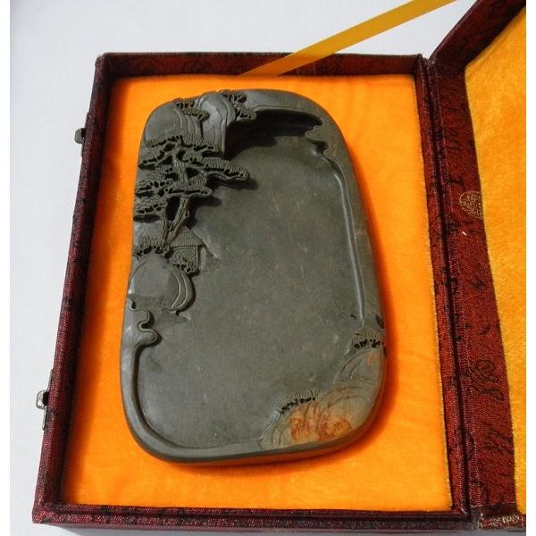 緑端渓硯 山水硯 6.5吋一点物 すずり : 書道用品 緑風店 - 通販