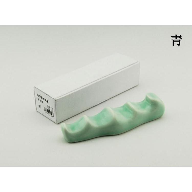 書道 波型 青磁器筆置き 水墨画用具 書道用品 : 書道用品 緑風店