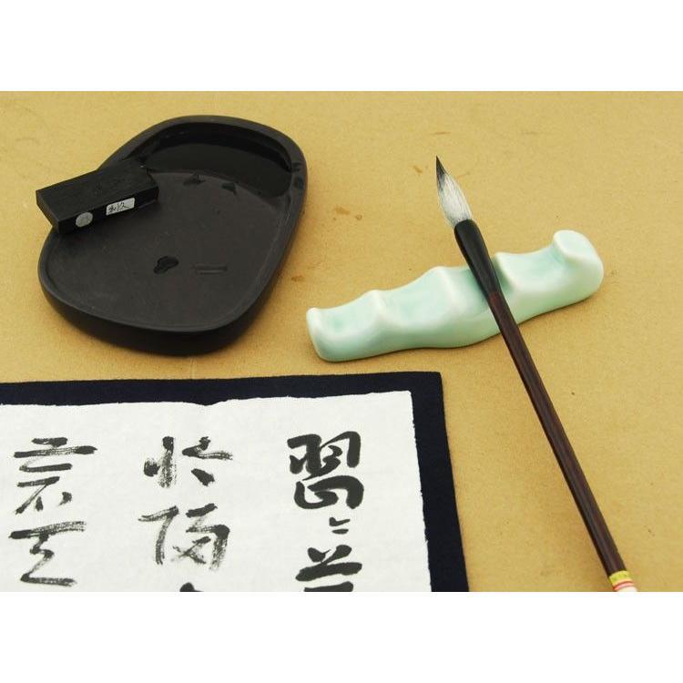 書道 波型 青磁器筆置き 水墨画用具 書道用品 : 書道用品 緑風店