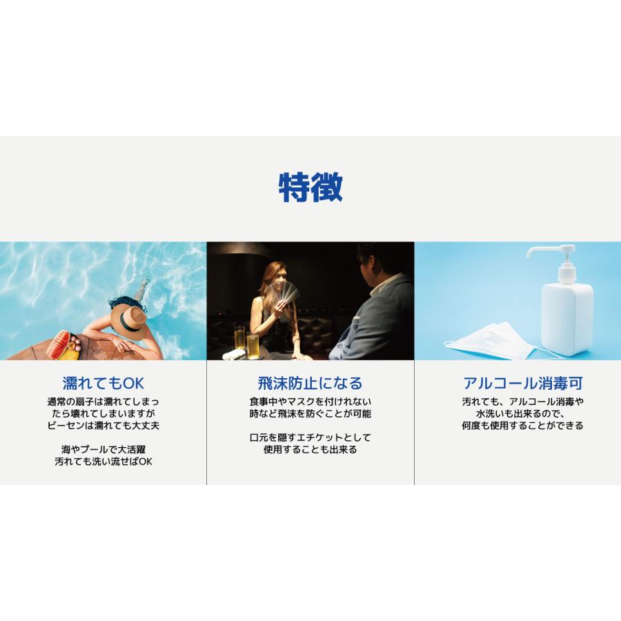 すえひろオリジナル ビーチ扇子 1本 沖縄アイランドロゴ（飛沫防止 黒 コロナ対策扇子 コロナ対策グッズ フェイスシールド マスク 扇子 緑守扇） |  | 03
