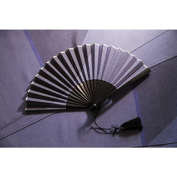 江戸小紋扇子 鮫小紋 (紺)  専用扇子入れ付き | 