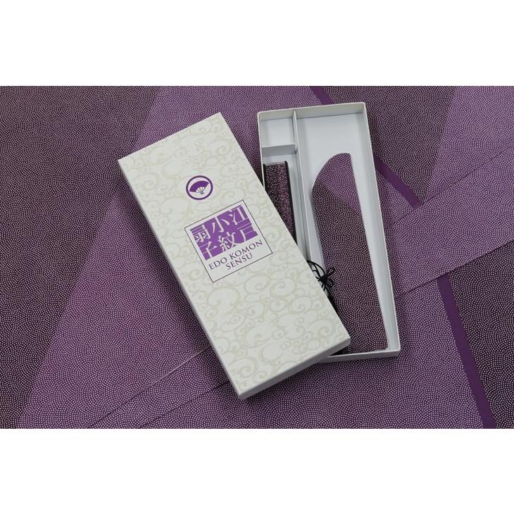 江戸小紋扇子 鮫小紋 (紺)  専用扇子入れ付き |  | 01