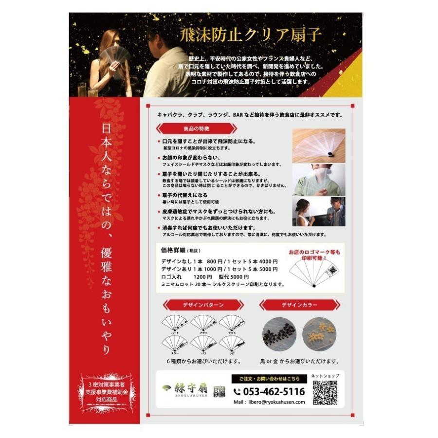 ロゴ入り透明扇子 100本 ※店舗・会社のロゴが入ります 型代込（コロナ対策グッズ フェイスシールド 扇子 マスク 飛沫防止クリア扇子） |  | 02