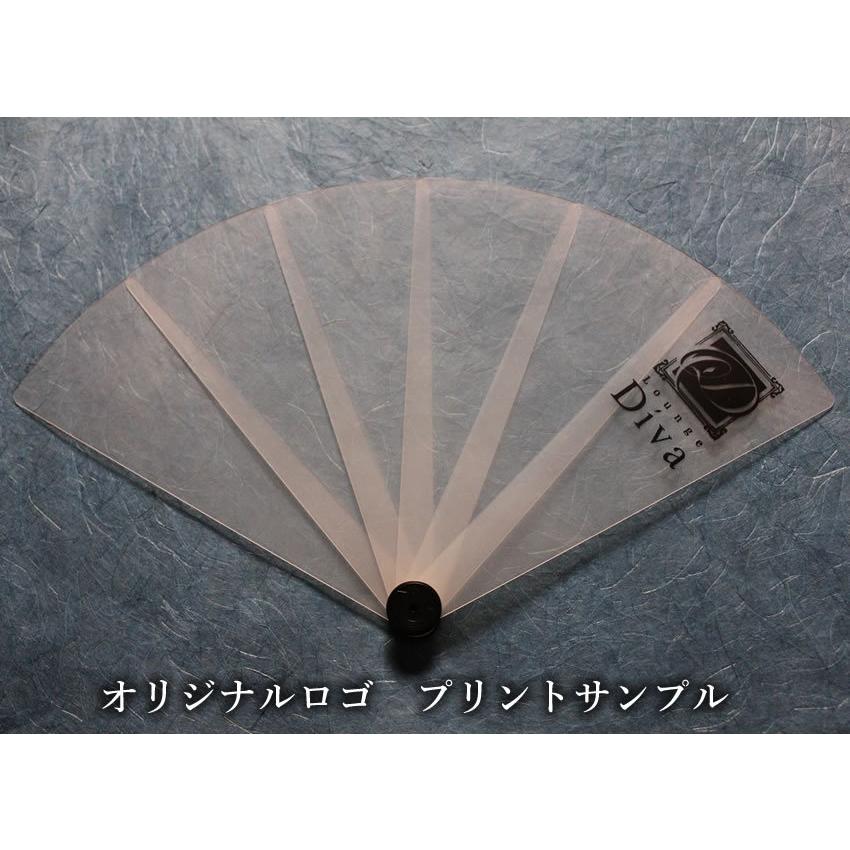 ロゴ入り透明扇子 20本 ※店舗・会社のロゴが入ります 型代込（コロナ対策グッズ フェイスシールド 扇子 マスク 飛沫防止クリア扇子） |  | 03