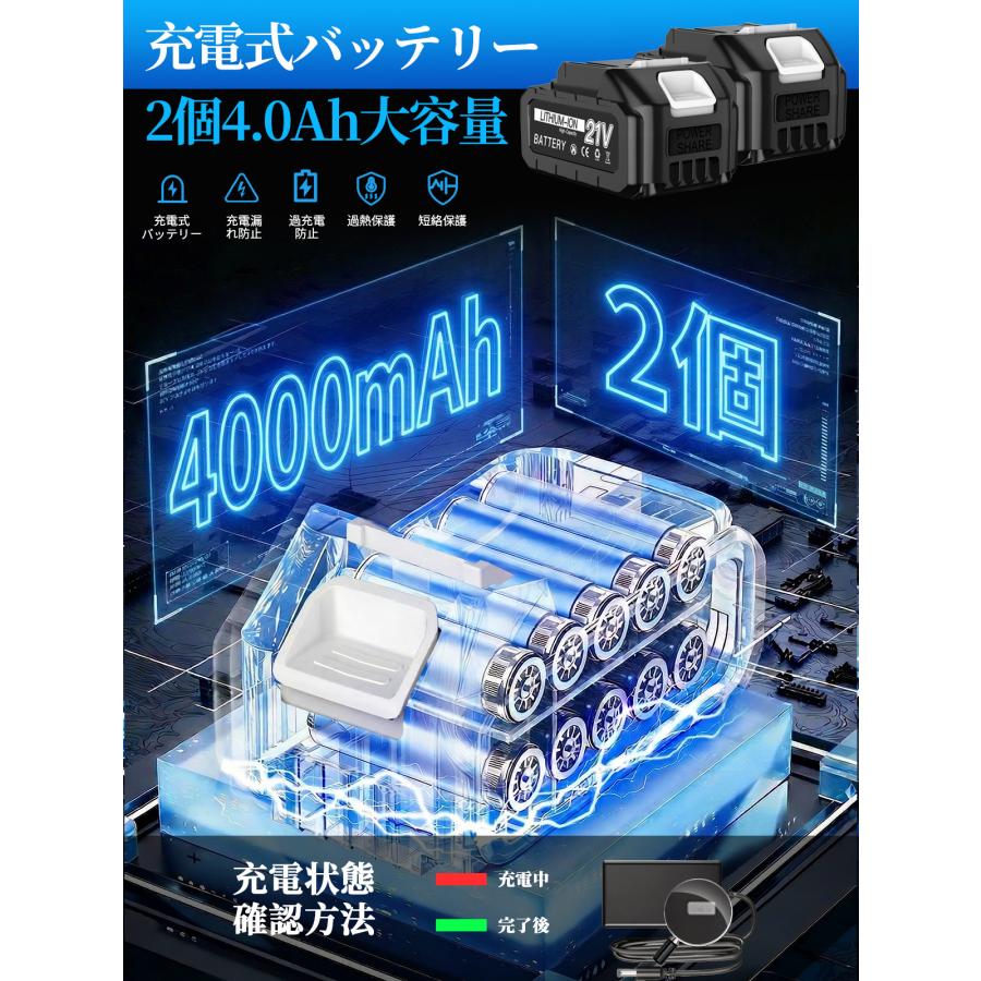 即納】ブロワー 充電式 1台2役 無段変速 洗車 LED液晶パネル 超強力