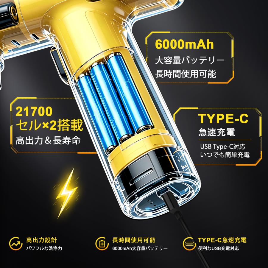 即納 】高圧洗浄機 コードレス 充電式 コンパクト Type-C充電 収納