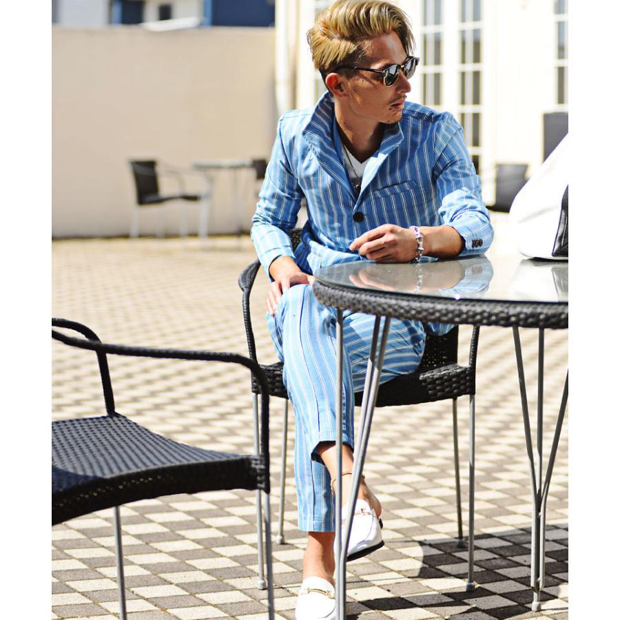 セットアップ メンズ 春 夏 テーラードジャケット デニムストライプ メンズファッション 30代 ちょいワル おトク 50代 40代 21新作