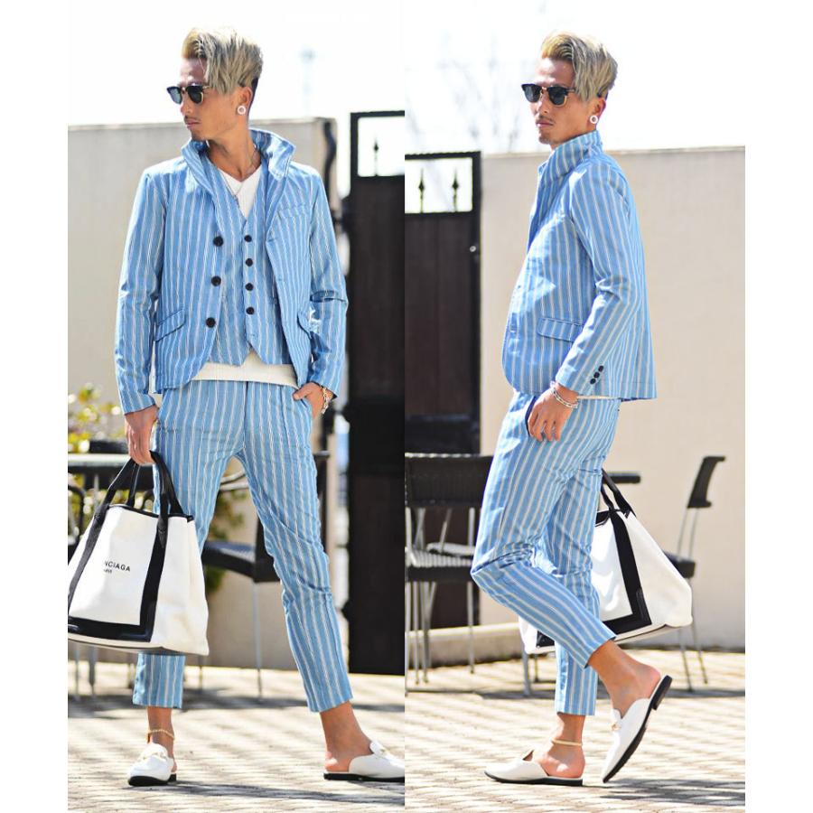 セットアップ メンズ 春 夏 テーラードジャケット デニムストライプ ちょいワル 21新作 メンズファッション 30代 40代 50代 1221pkj メンズファッション In The City 通販 Yahoo ショッピング