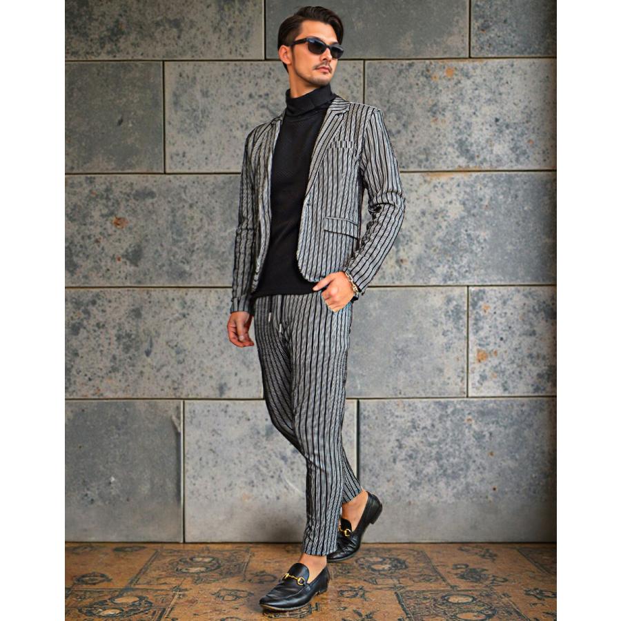 メンズ ストライプのスーツ上下セット Cloudstyle セットアップ 「Cloudstyle」 スーツ/ ストライプ