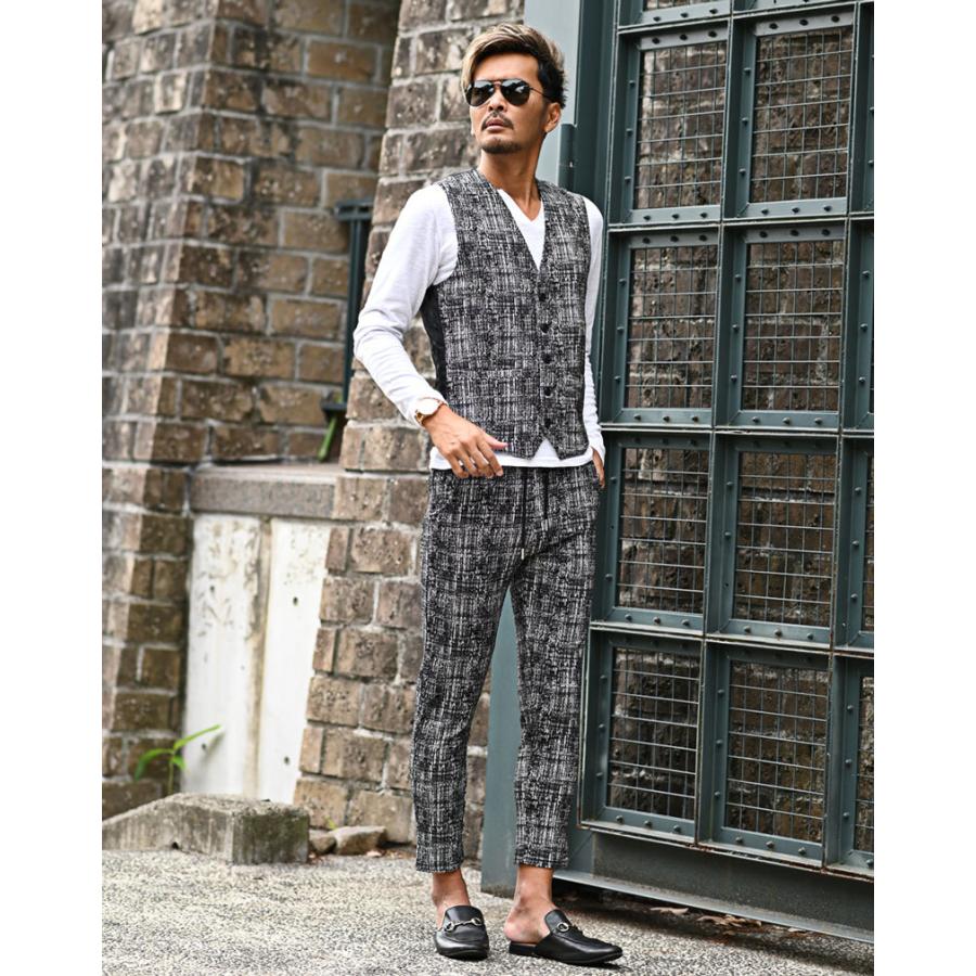 セットアップ メンズ 春夏 ジレ ベスト モザイクチェック M L ちょいワル きれいめ チョイ悪 大人カジュアル メンズファッション 30代 40代 50代 38yjv メンズファッション In The City 通販 Yahoo ショッピング