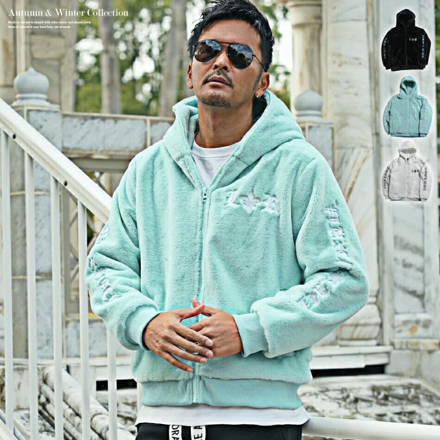 ユニセックス ZIPアップシャギーパーカー メンズ オーバーサイズ