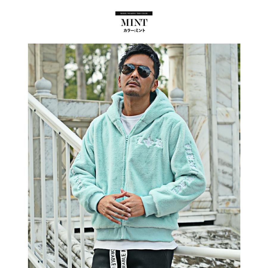 ユニセックス ZIPアップシャギーパーカー メンズ オーバーサイズ