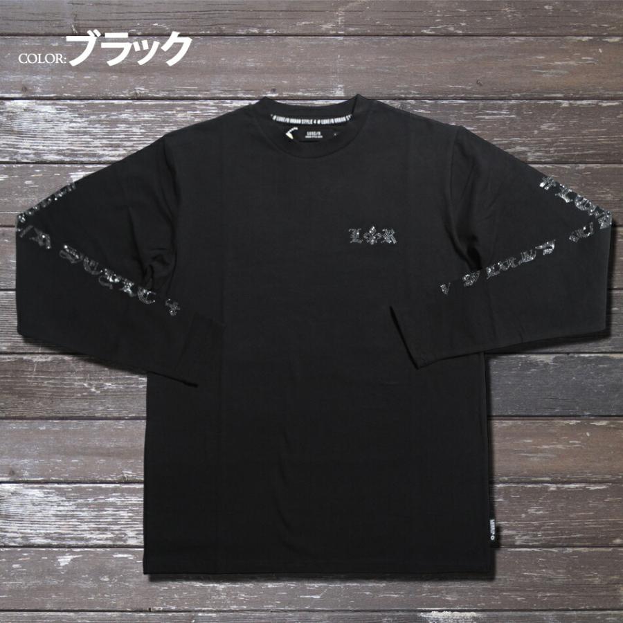 ロンt メンズ Tシャツ ユニセックス 長袖 ラインストーンロゴ クルー