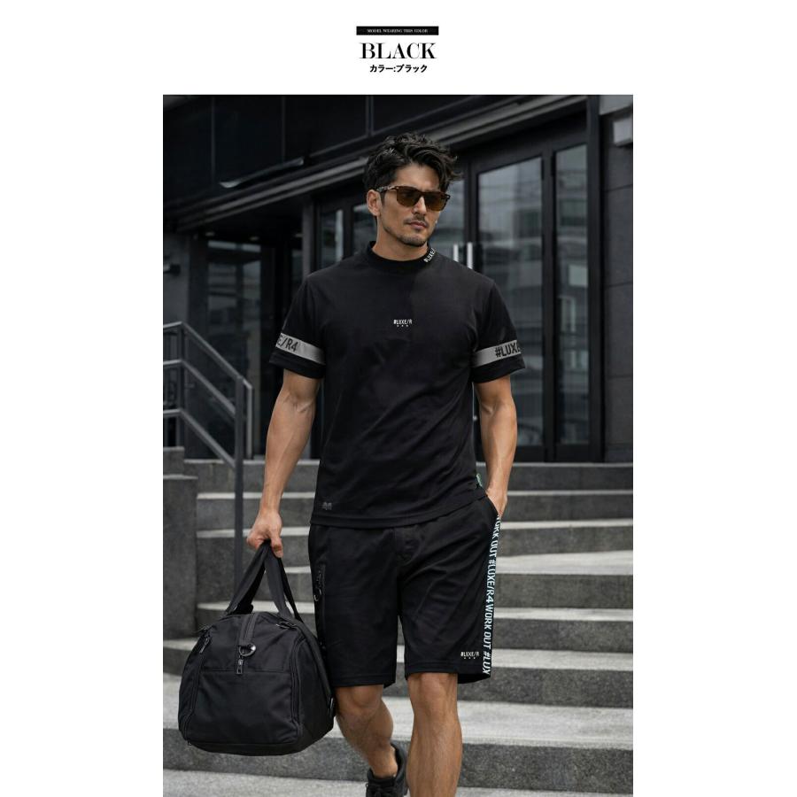 ラフロッグ　モックネック　シャツ　ハーフパンツ　セットアップ　上L下L ラフロッグ モックネック シャツ ハーフパンツ セットアップ 上XL下L