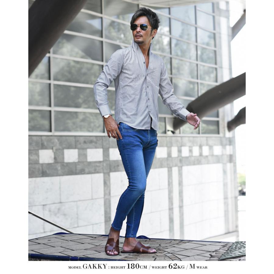 カジュアルシャツ メンズ イタリアンカラーシャツ 無地 ストライプ ちょいワル メンズファッション 30代 40代 50代 メンズファッション In The City 通販 Yahoo ショッピング