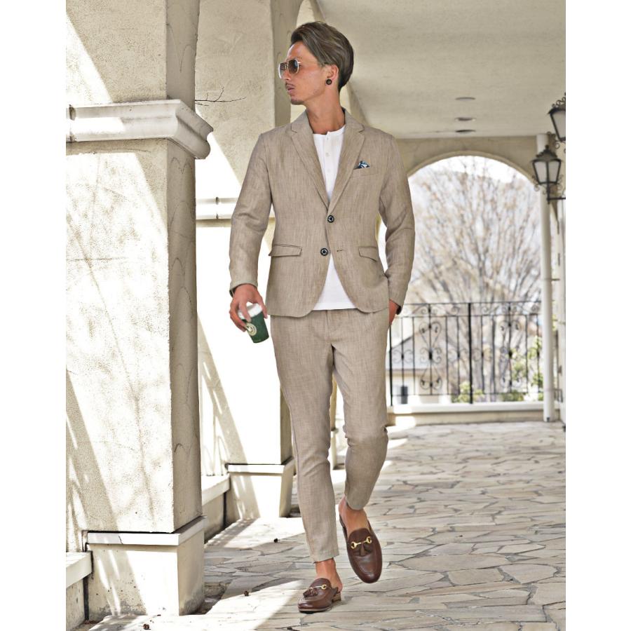 スーツ メンズ カジュアルセットアップ 春夏 スリム ちょいワル 結婚式
