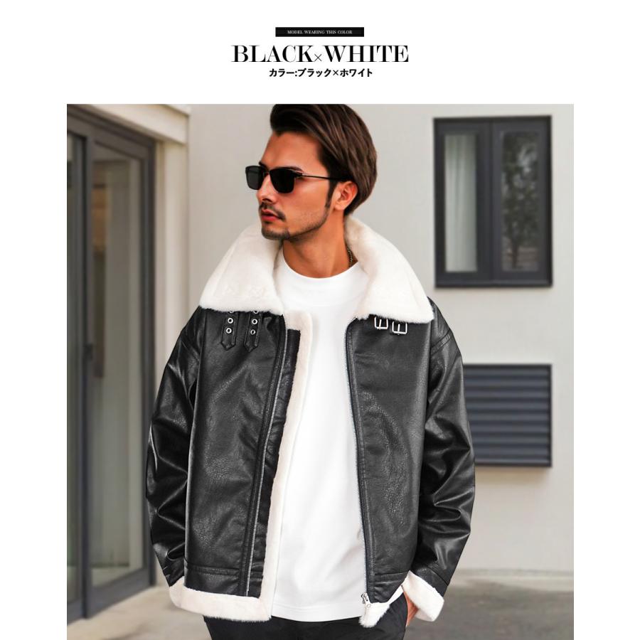 ライダース メンズ B-3 フライトジャケット フェイクレザー オーバー