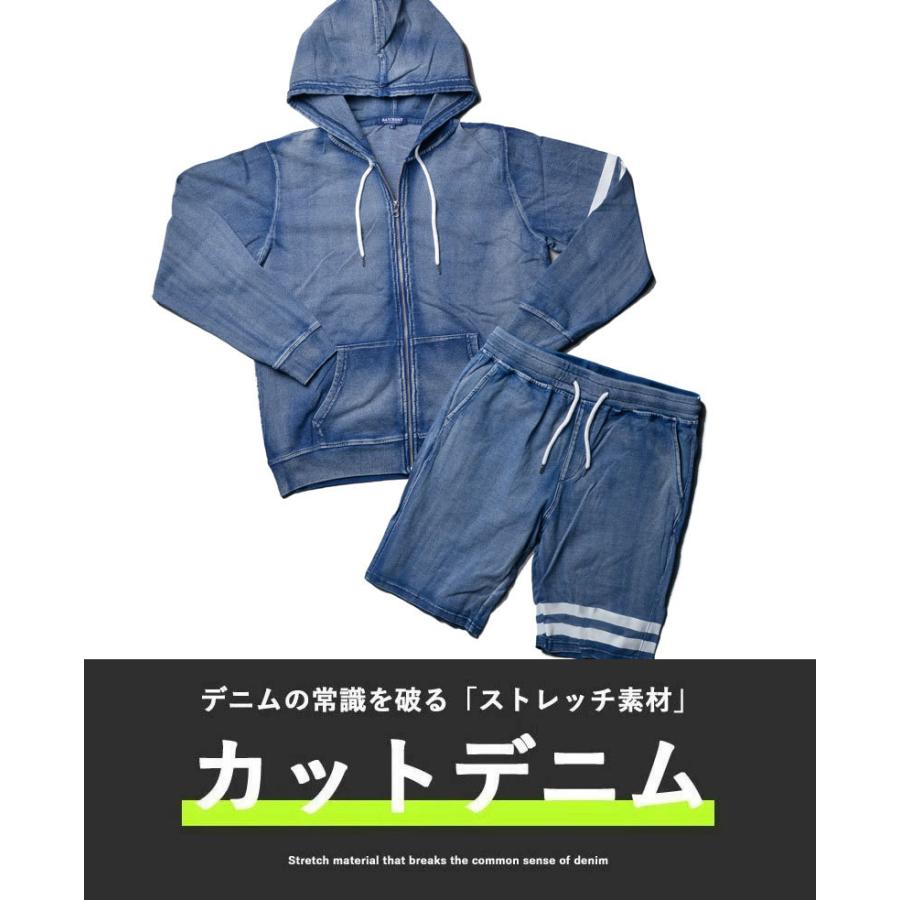 デニムセットアップ 新作入荷 セットアップ メンズ スウェット 上下 夏