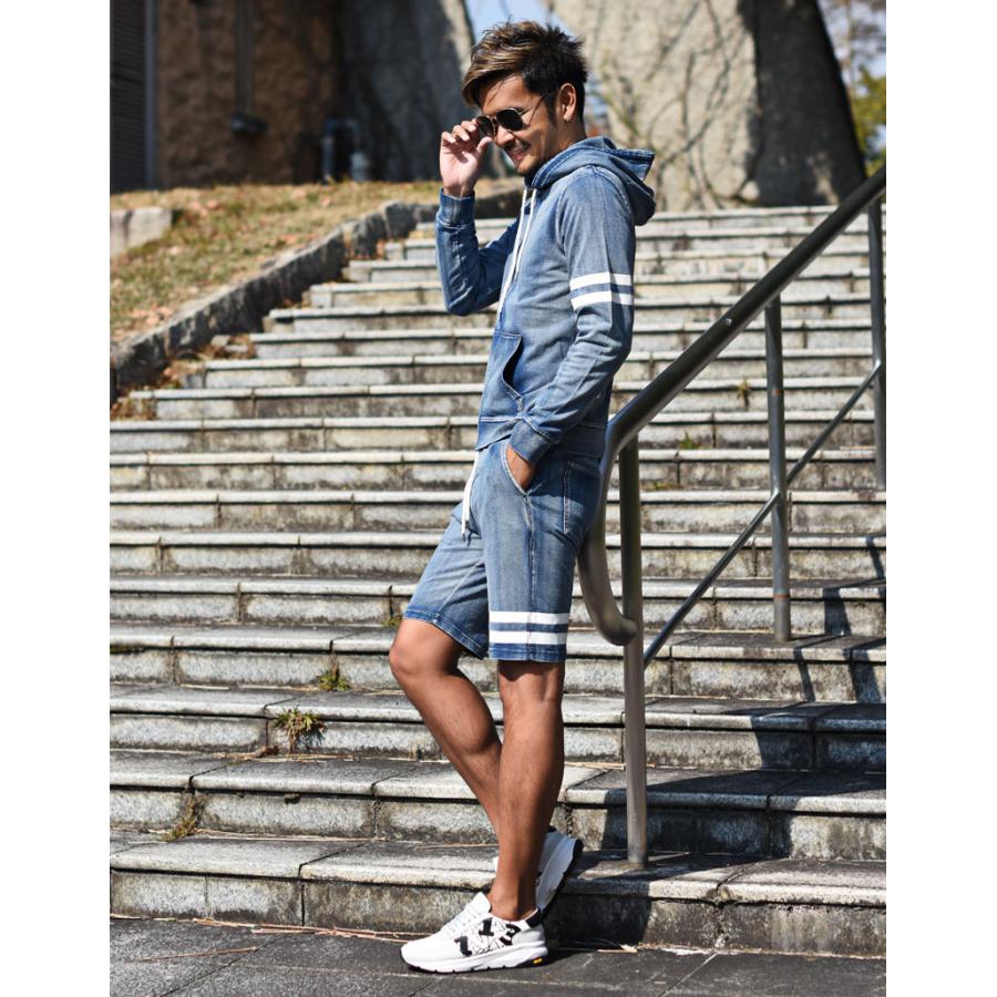 デニムセットアップ セットアップ メンズ 夏 上下 スウェット Grm メンズファッション In The City 通販 Yahoo ショッピング