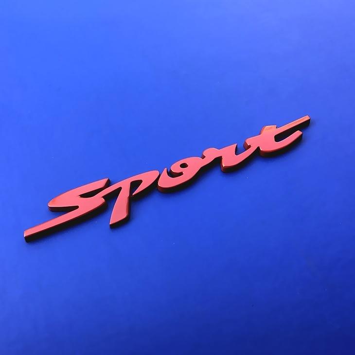 SPORT 金属 プレート エンブレム スポルト レッド デコレーション