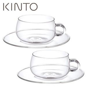 KINTO キントー UNITEA ユニティ カップ ソーサー JAN: 230ml ガラス 8330 2個セット 安い 激安 プチプラ 高品質 4963264469258 大人気新品