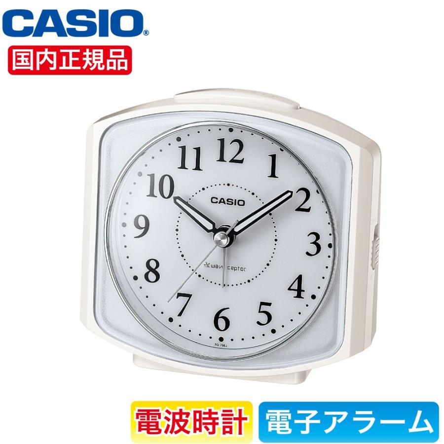 CASIO カシオ 電波置時計 TQ-700J-7JF ホワイト 電子音アラーム｜ryouhin-hyakka