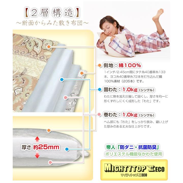 敷布団 シングル 100×200cm 帝人 6つ折り敷き布団 日本製 |  | 02
