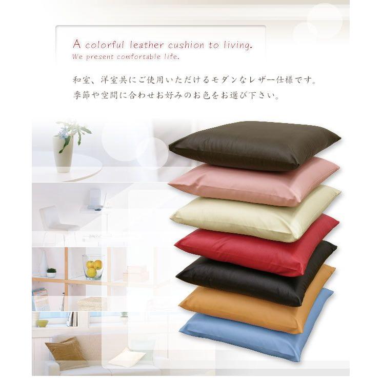 座布団カバー 45×45cm 茶席判 クッションカバー レザー調 : 自社