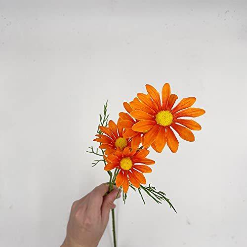一番の贈り物 人工花 人工植物 布芸 ひな菊 誕生日 記念日 デートプレゼント 35cm 短 ブーケ Orange Shipsctc Org
