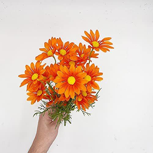 一番の贈り物 人工花 人工植物 布芸 ひな菊 誕生日 記念日 デートプレゼント 35cm 短 ブーケ Orange Shipsctc Org