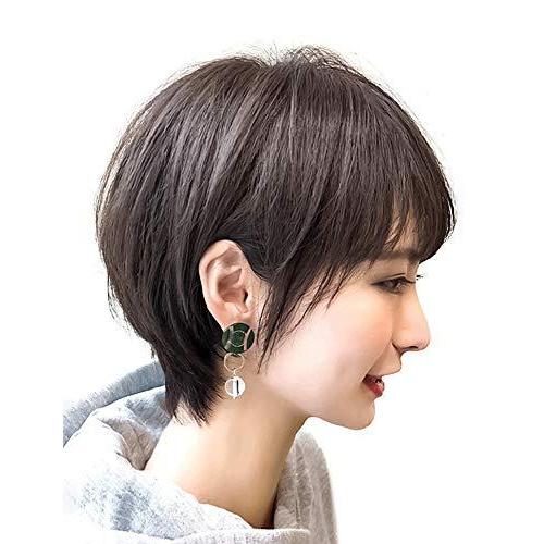 Feibin Hairウィッグ ボブ フルウィッグ リアルつむじ レディース 女性 ウィッグオールかつら 人毛100 かつら ボリュームアップ 通気
