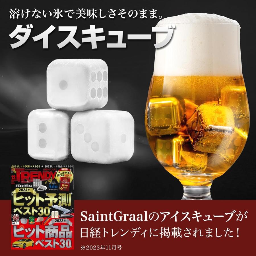 ダイスキューブ 6個 ステンレス 溶けない氷 アイスキューブ 酒 ビール ハイボール ウイスキー ブランデー サイコロ 祝 ギフト プレゼント 贈り物 父の日 2024｜ryouhinkikaku｜02