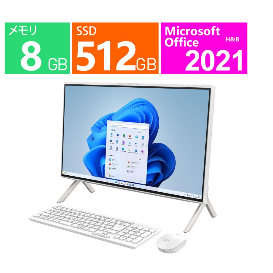 FMV 富士通 デスクトップパソコン 23.8型 ESPRIMO FMVF60H3W [ホワイト