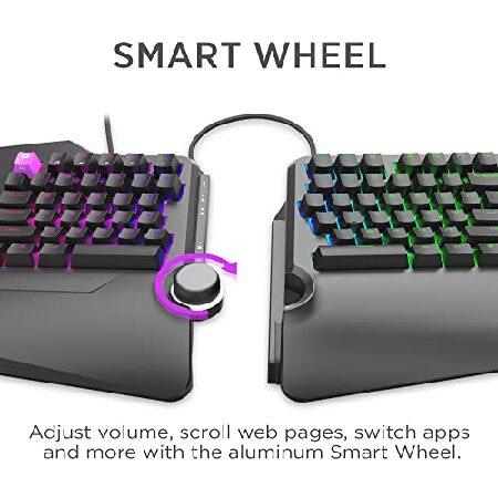 Cloud Nine C989M 人間工学に基づいたメカニカルキーボード PC用 - Kailh Tactile Brown Switch - RGB ライトアップ LED バックライト付き USB付き - Ergo スプ 