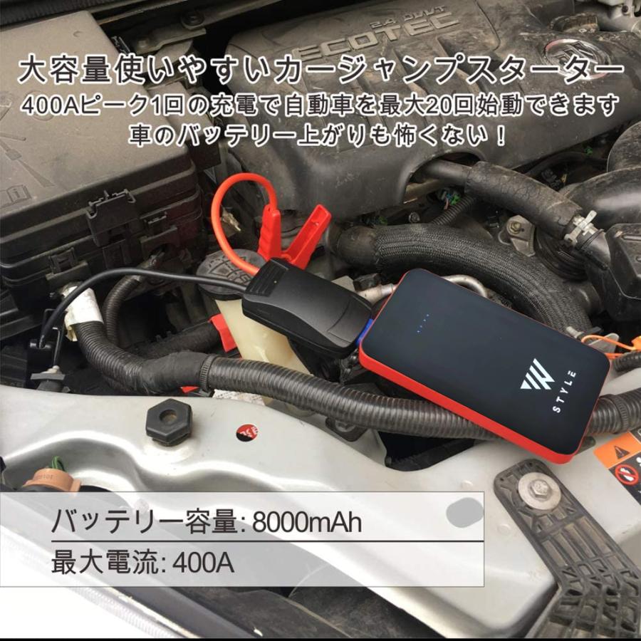 ジャンプスターター エンジンスターター バイクバッテリー 12v 車用 モバイルバッテリー 大容量 おすすめ 充電器 緊急始動 キャパシタ 緊急 おすすめ 父の日 Wstyle 400a 良品社 通販 Yahoo ショッピング